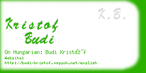 kristof budi business card